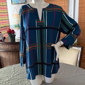 Van Heusen Multicolor Plaid Blouse